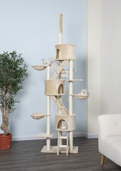 Floor-to-Ceiling Cat Tree Tower – Multi-Level Climbing Activity Center